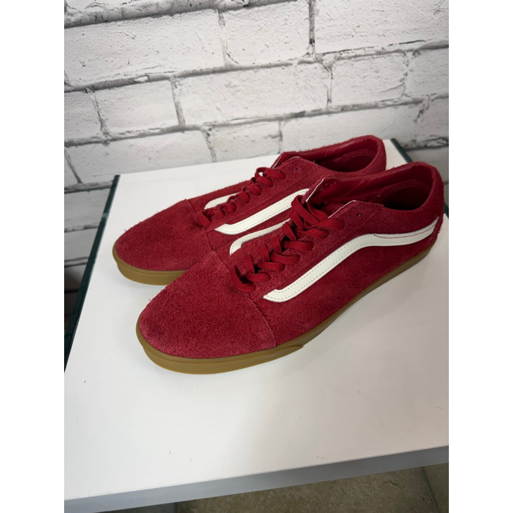 Men's Vans Old Skool Low Pro Red Suede Sneakers White Stripe size 10.5 NWOT - Picture 2 of 8